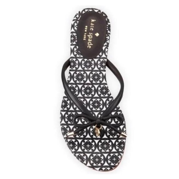 Kate Spade Black and White Mystic Bow Flat Sandals size 6 - Picture 5 of 5